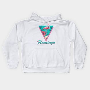 pink flamingo with glasses Kids Hoodie